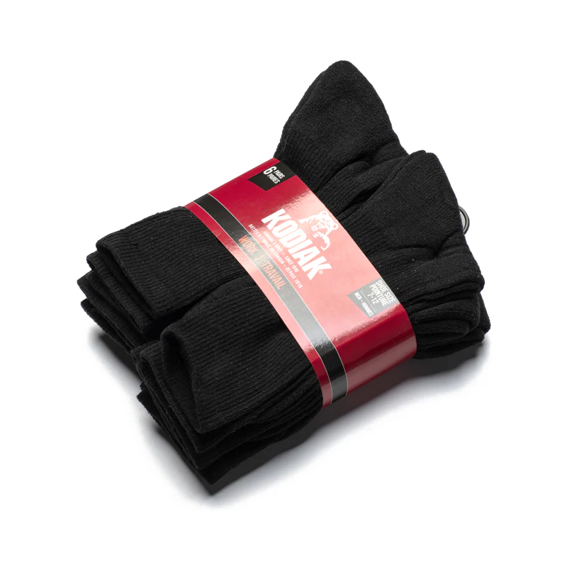 Kodiak Men's Work Crew Socks (6-PK) - S90570BK - Image 2